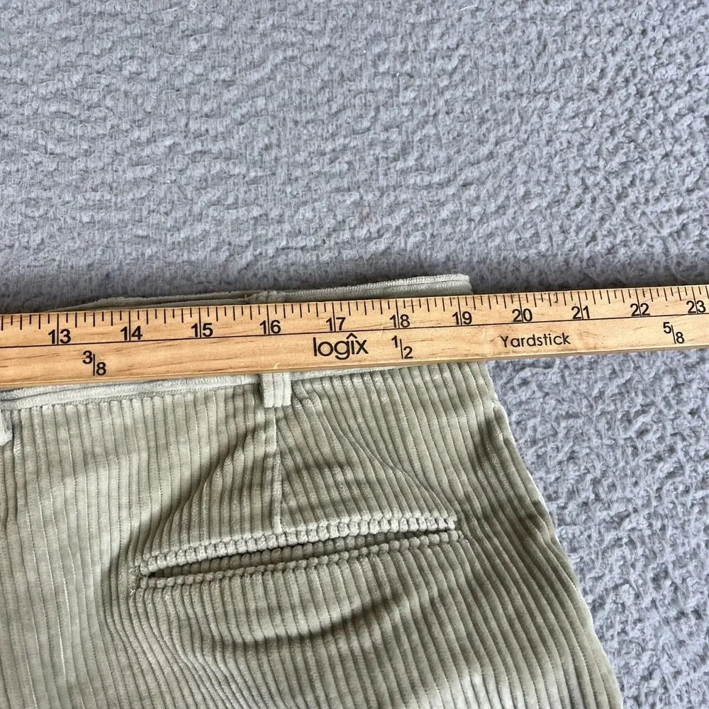 Brooks Brothers Corduroy Pants Men 38 x 28 Beige Flat Front Raw Hem Tapered Leg
